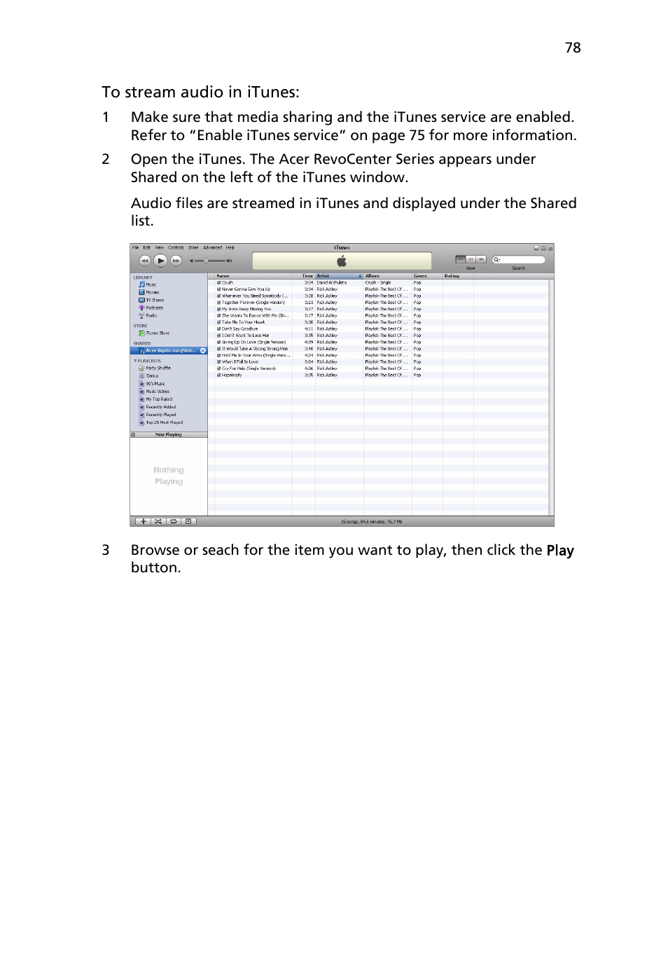Acer RC111 User Manual | Page 78 / 103
