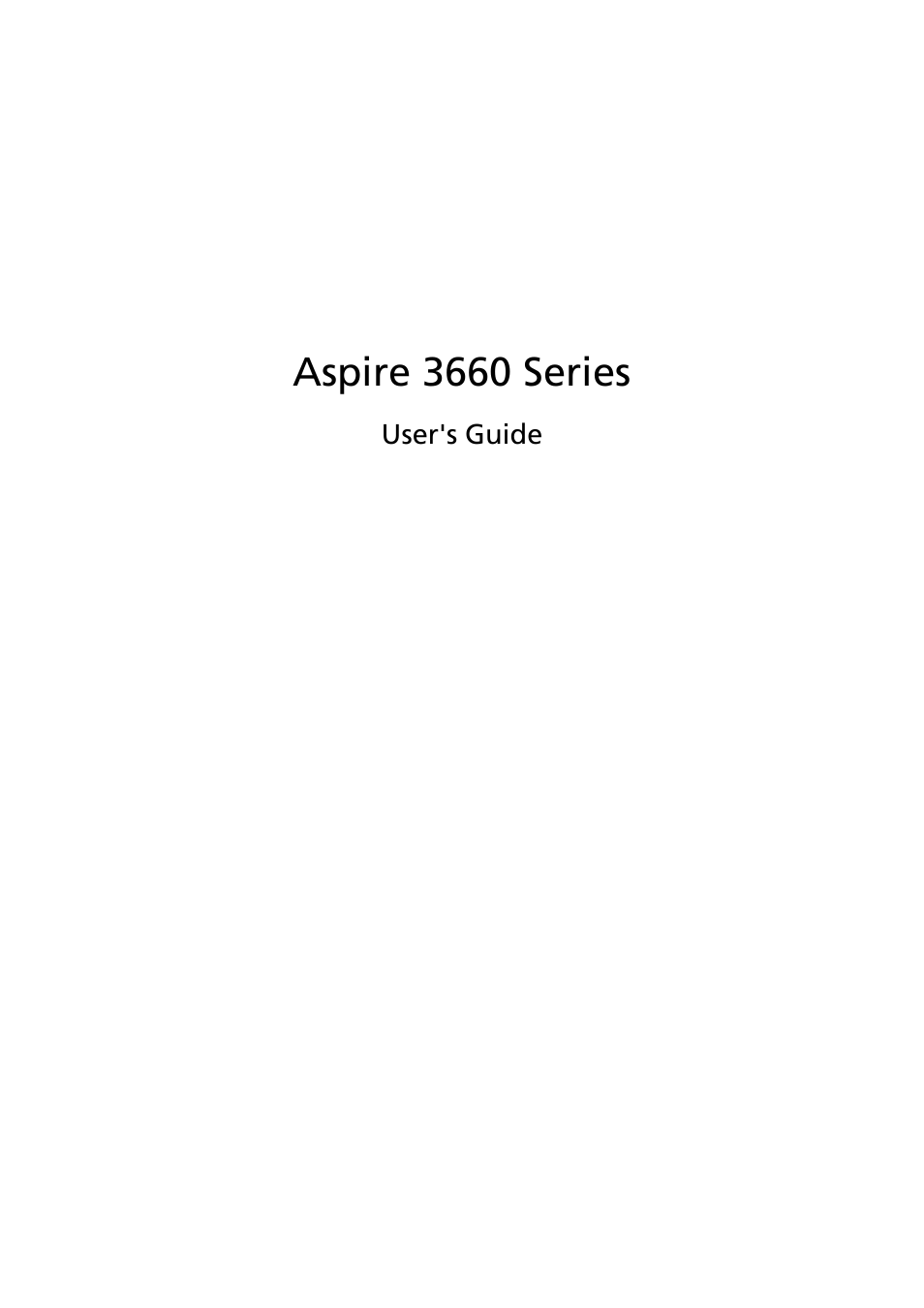 Acer Aspire 3660 User Manual | 101 pages