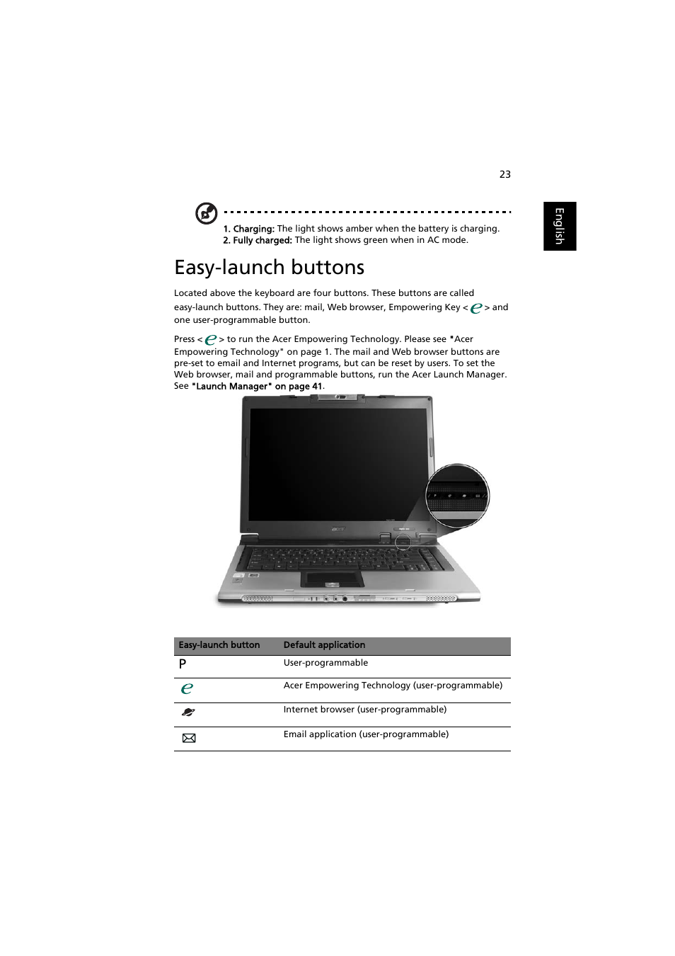 Easy-launch buttons | Acer Aspire 3660 User Manual | Page 37 / 101