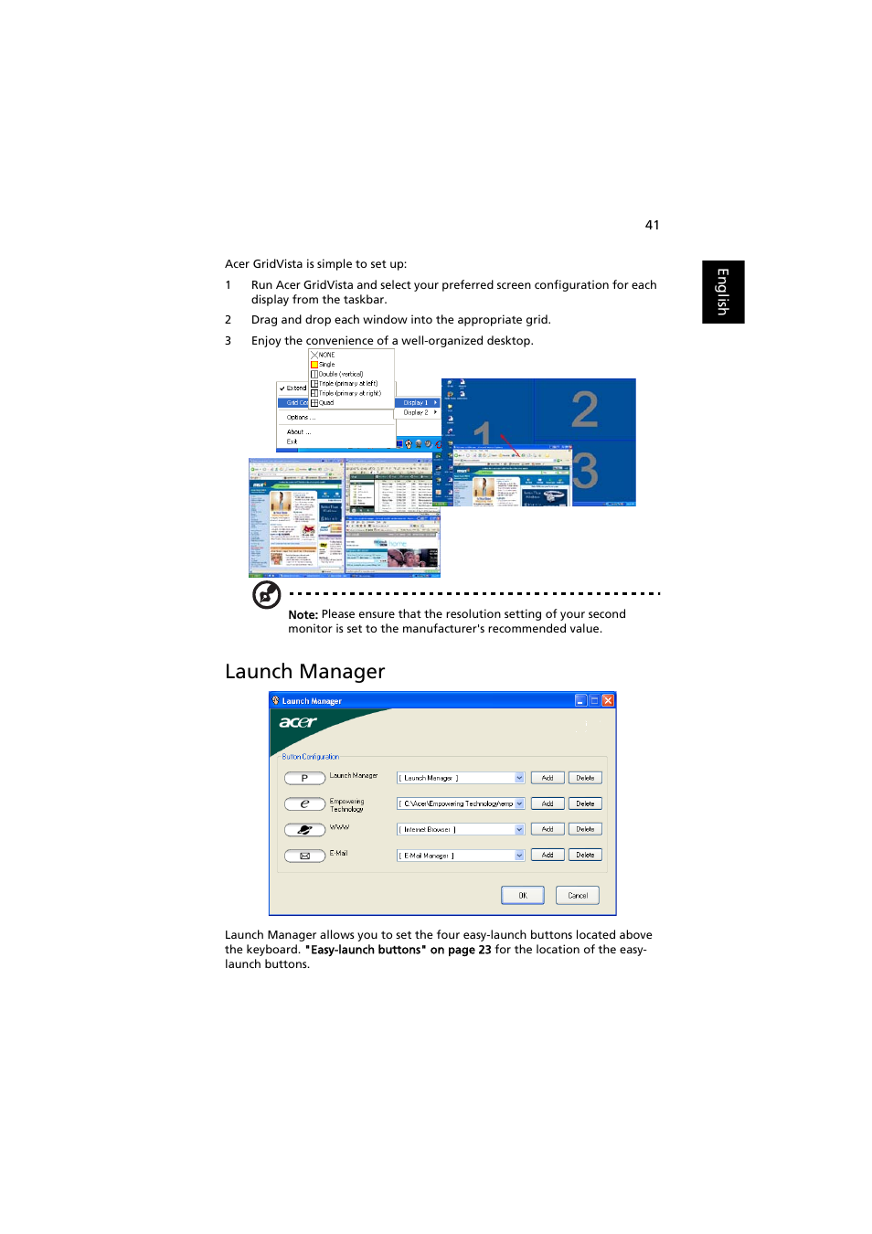 Launch manager | Acer Aspire 3660 User Manual | Page 55 / 101