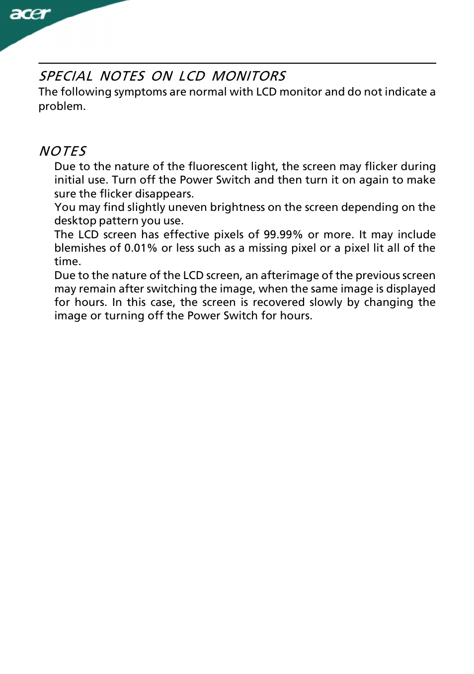 Acer B273H User Manual | Page 2 / 25