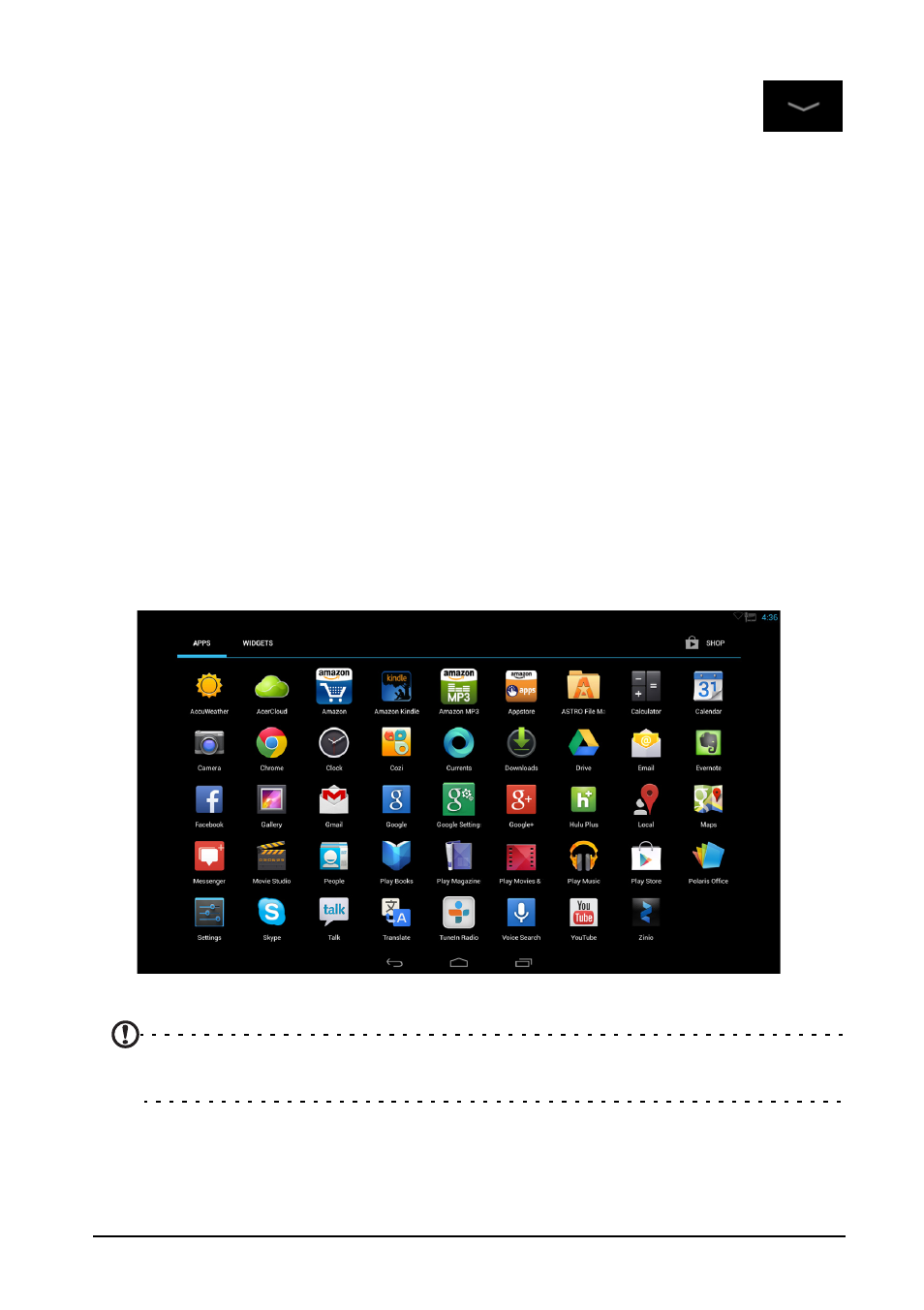 The extended home screen, The app menu | Acer TA272HUL User Manual | Page 14 / 33