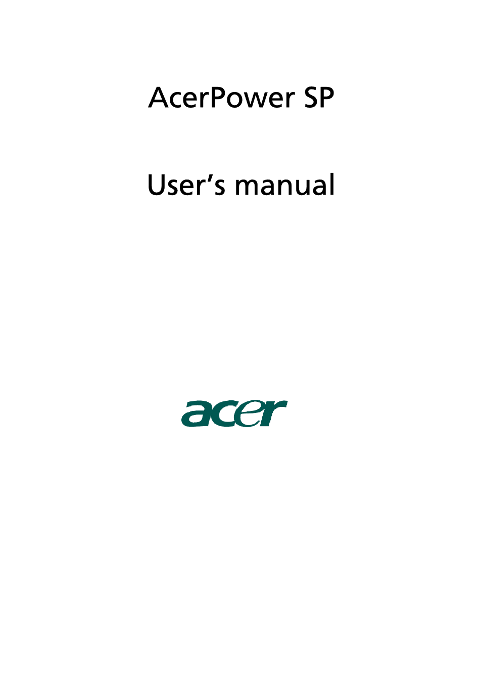 Acer AcerPower SP User Manual | 21 pages