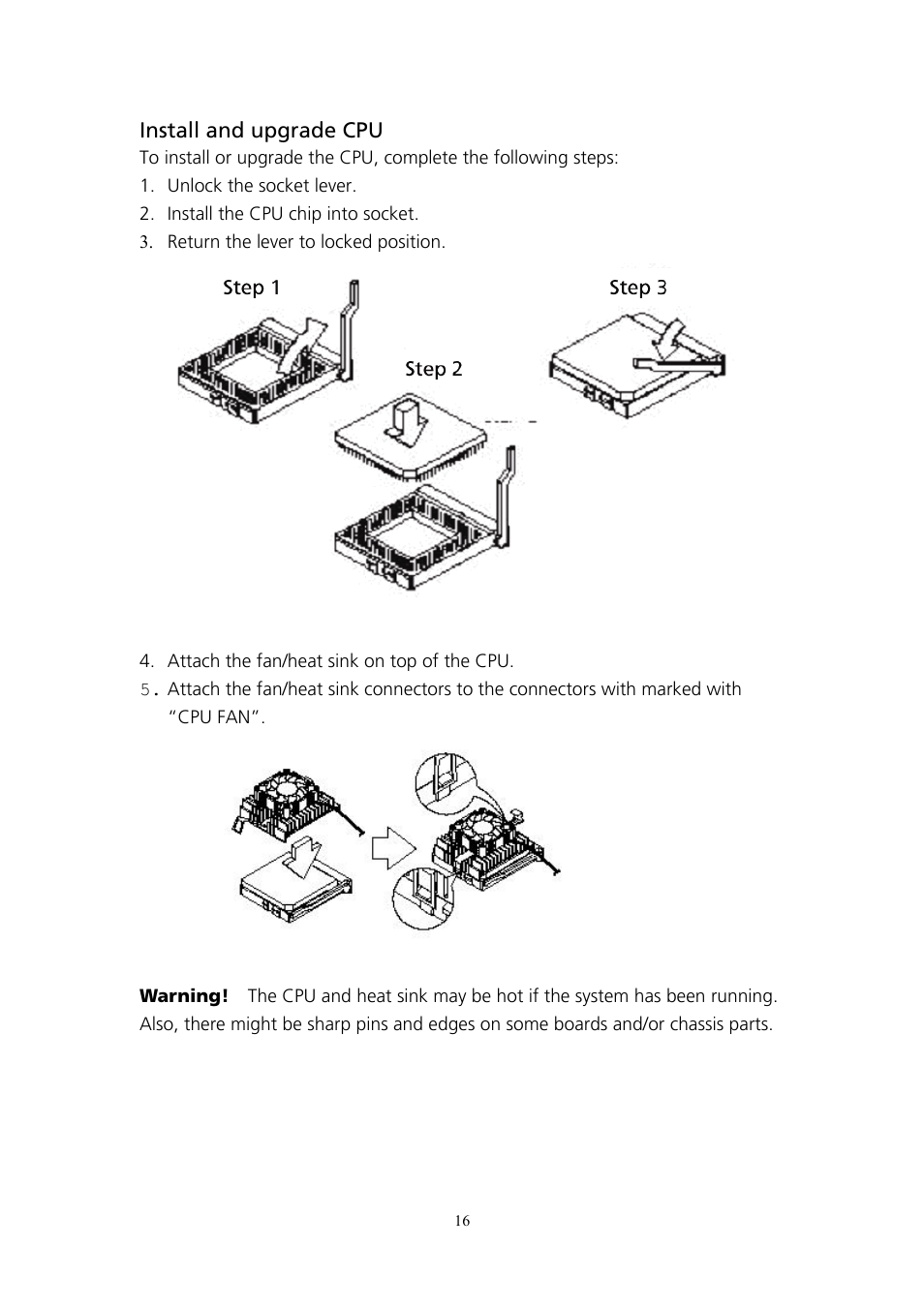 Install and upgrade cpu | Acer AcerPower SP User Manual | Page 17 / 21