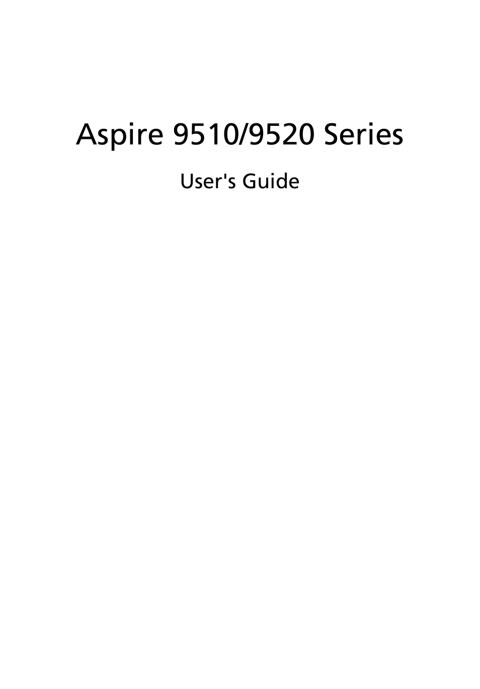 Acer Aspire 9510 User Manual | 123 pages