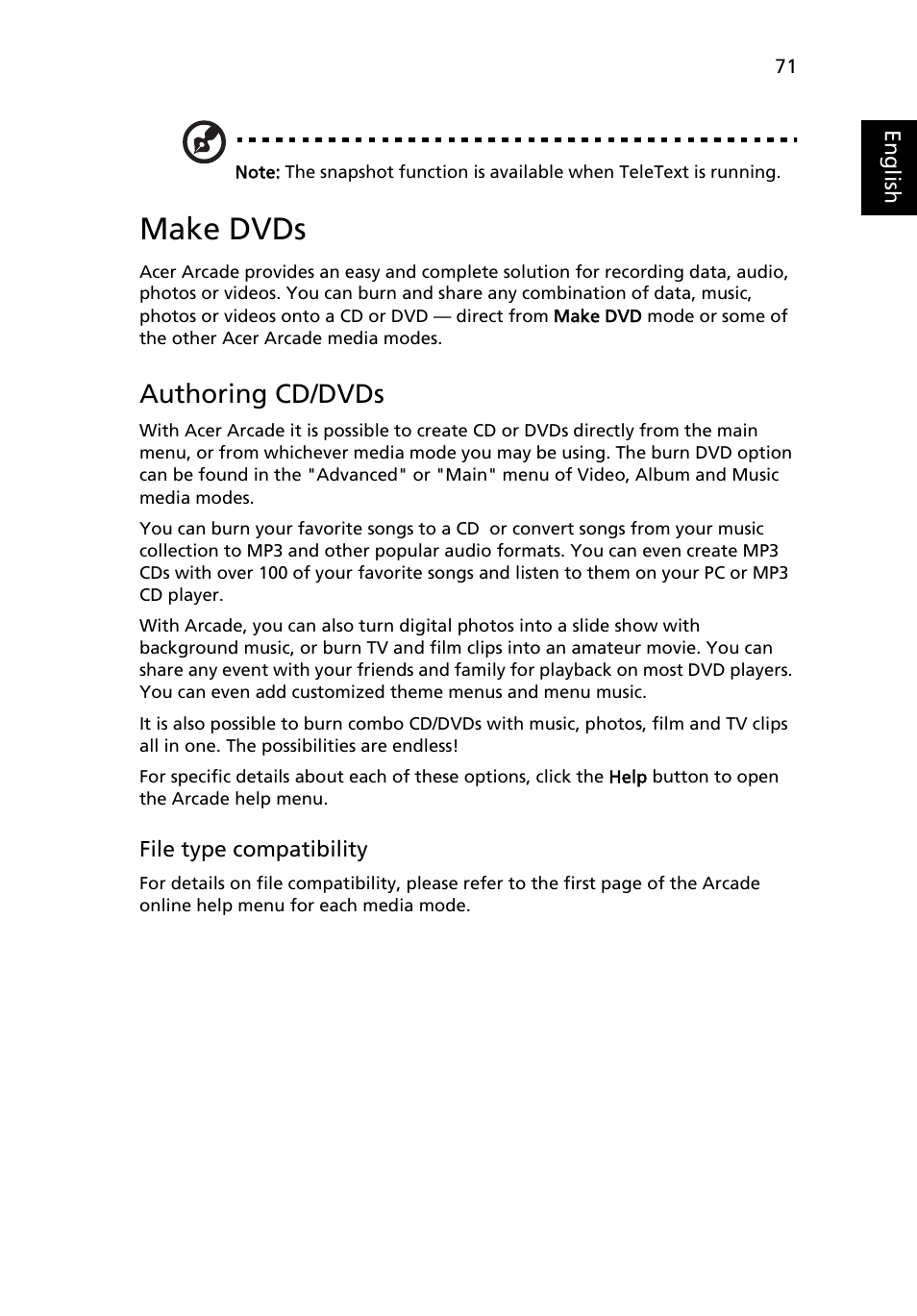 Make dvds, Authoring cd/dvds | Acer Aspire 9510 User Manual | Page 87 / 123