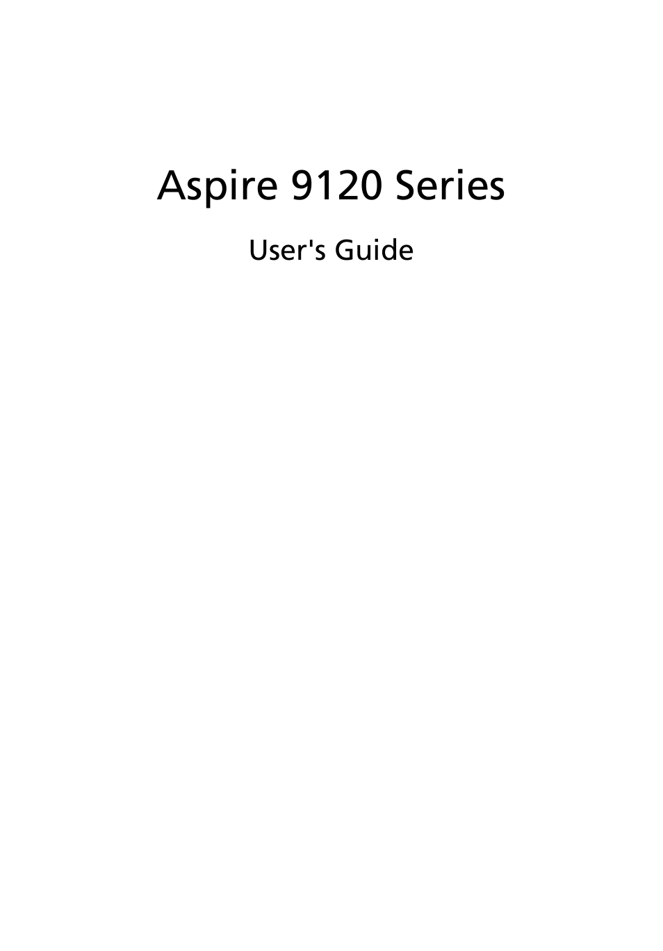 Acer Aspire 9120 User Manual | 121 pages