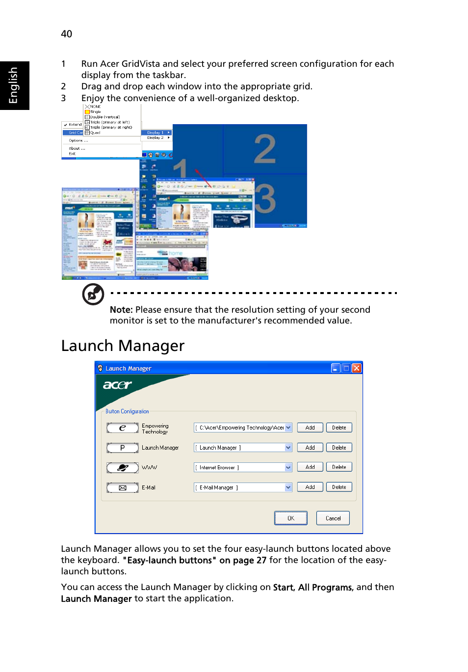 Launch manager | Acer Aspire 9120 User Manual | Page 58 / 121