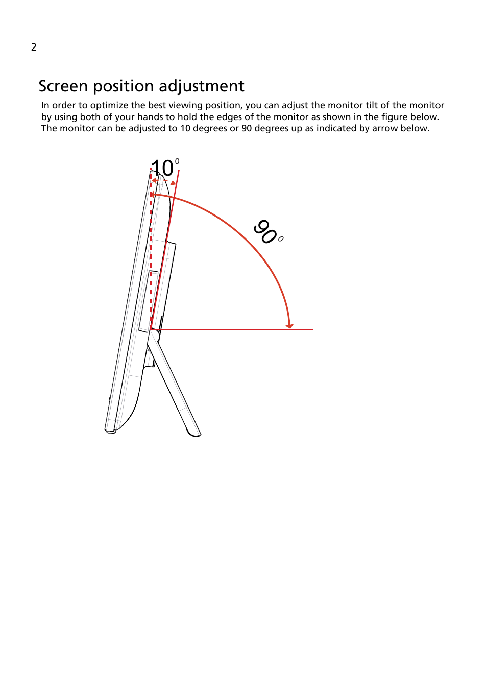 Screen position adjustment | Acer FT220HQL User Manual | Page 14 / 30