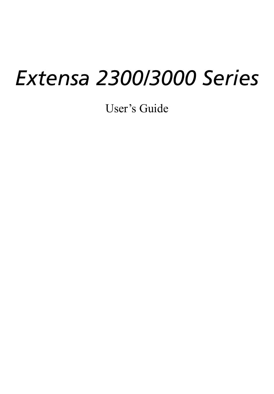 Acer Extensa 3000 User Manual | 100 pages