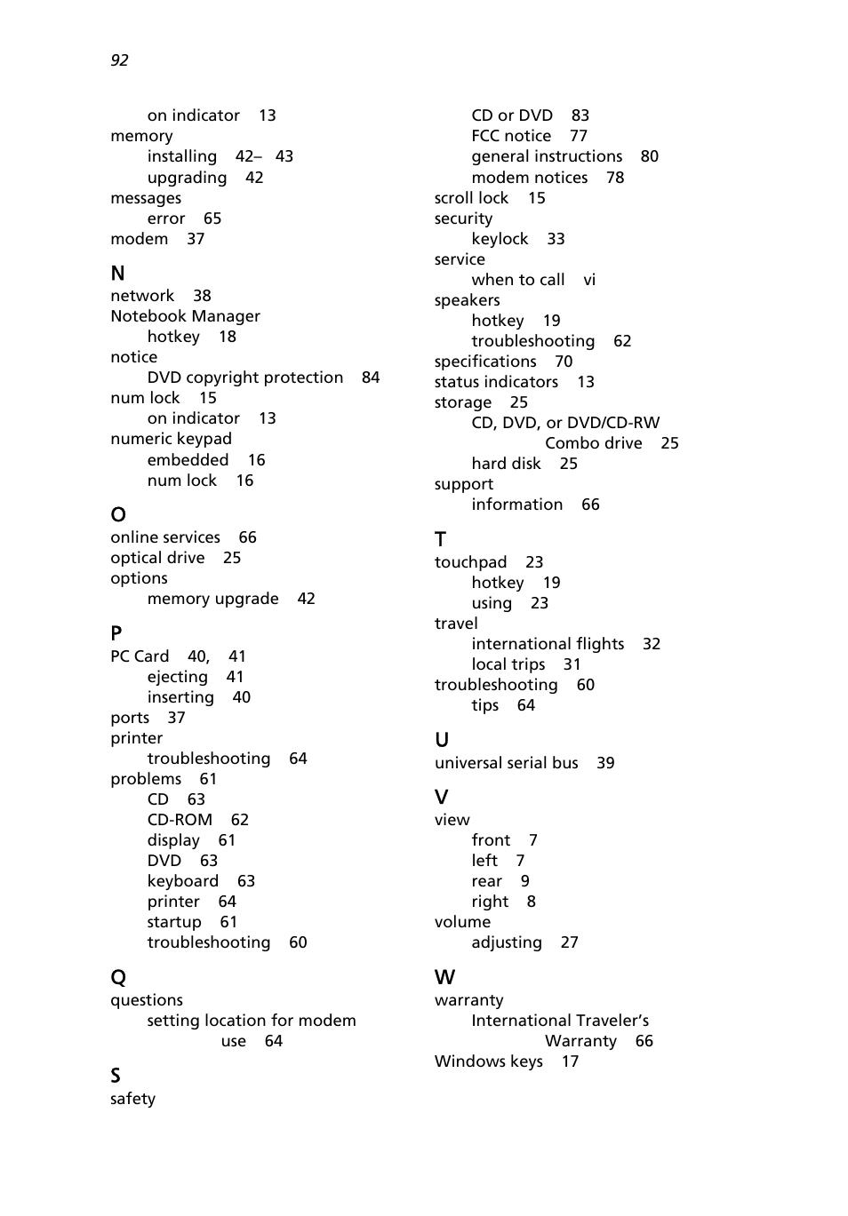 Acer Extensa 3000 User Manual | Page 100 / 100