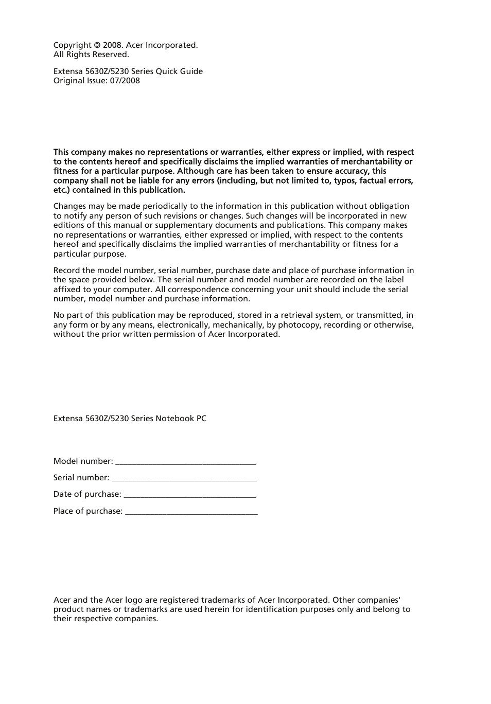 Acer Extensa 5630EZ User Manual | Page 2 / 14