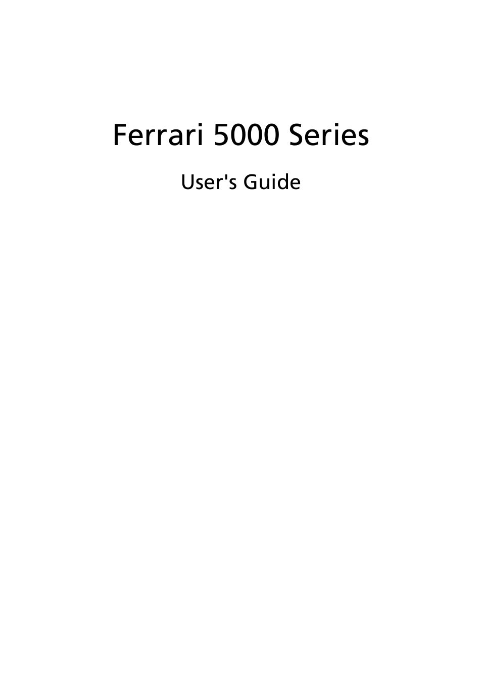 Acer Ferrari 5000 User Manual | 118 pages