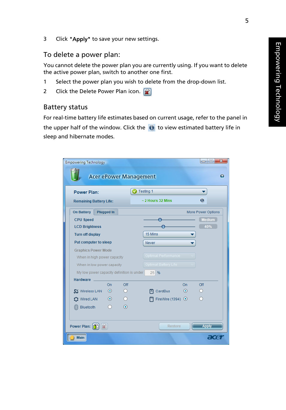 Acer Ferrari 5000 User Manual | Page 25 / 118