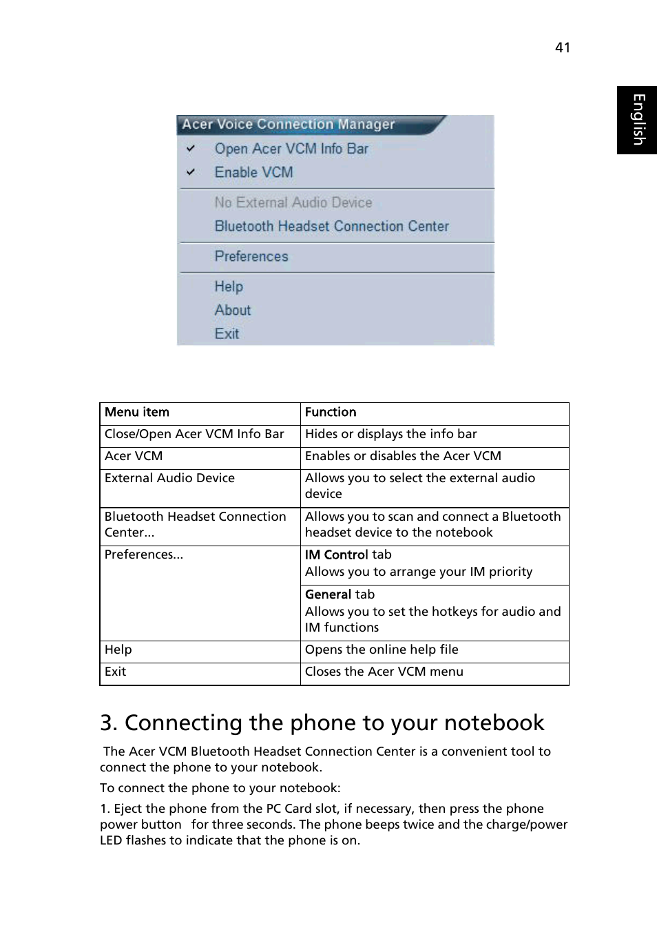 Connecting the phone to your notebook | Acer Ferrari 5000 User Manual | Page 61 / 118
