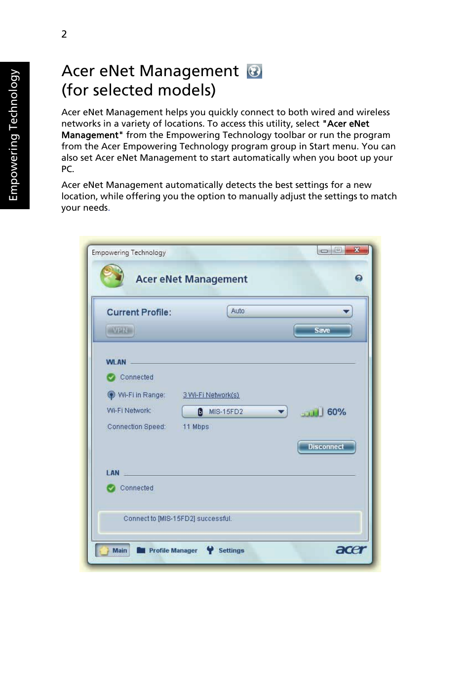 Acer enet management (for selected models), Acer enet management, For selected models) | Acer TravelMate 6231 User Manual | Page 18 / 94