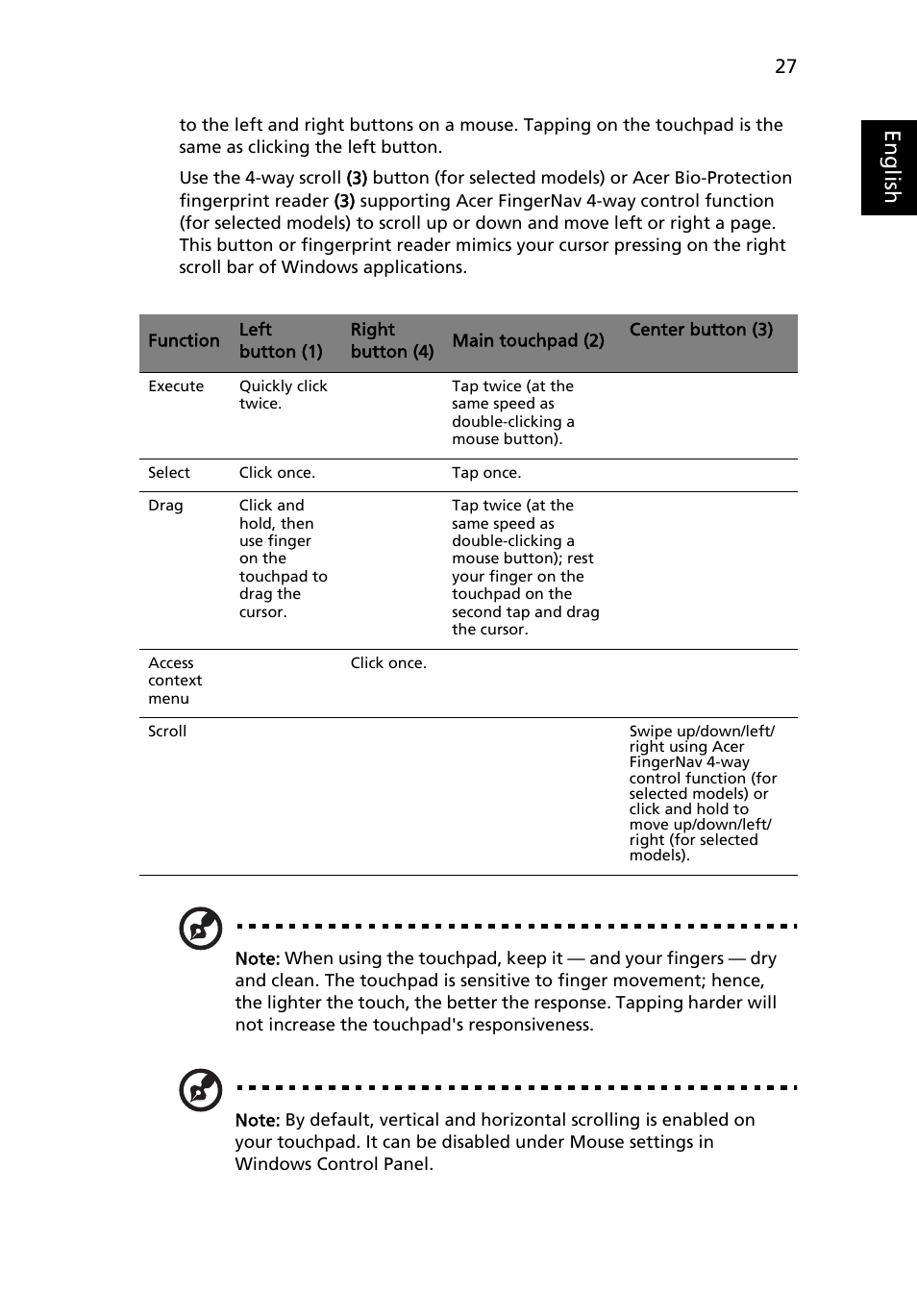 Eng lis h | Acer TravelMate 6231 User Manual | Page 43 / 94