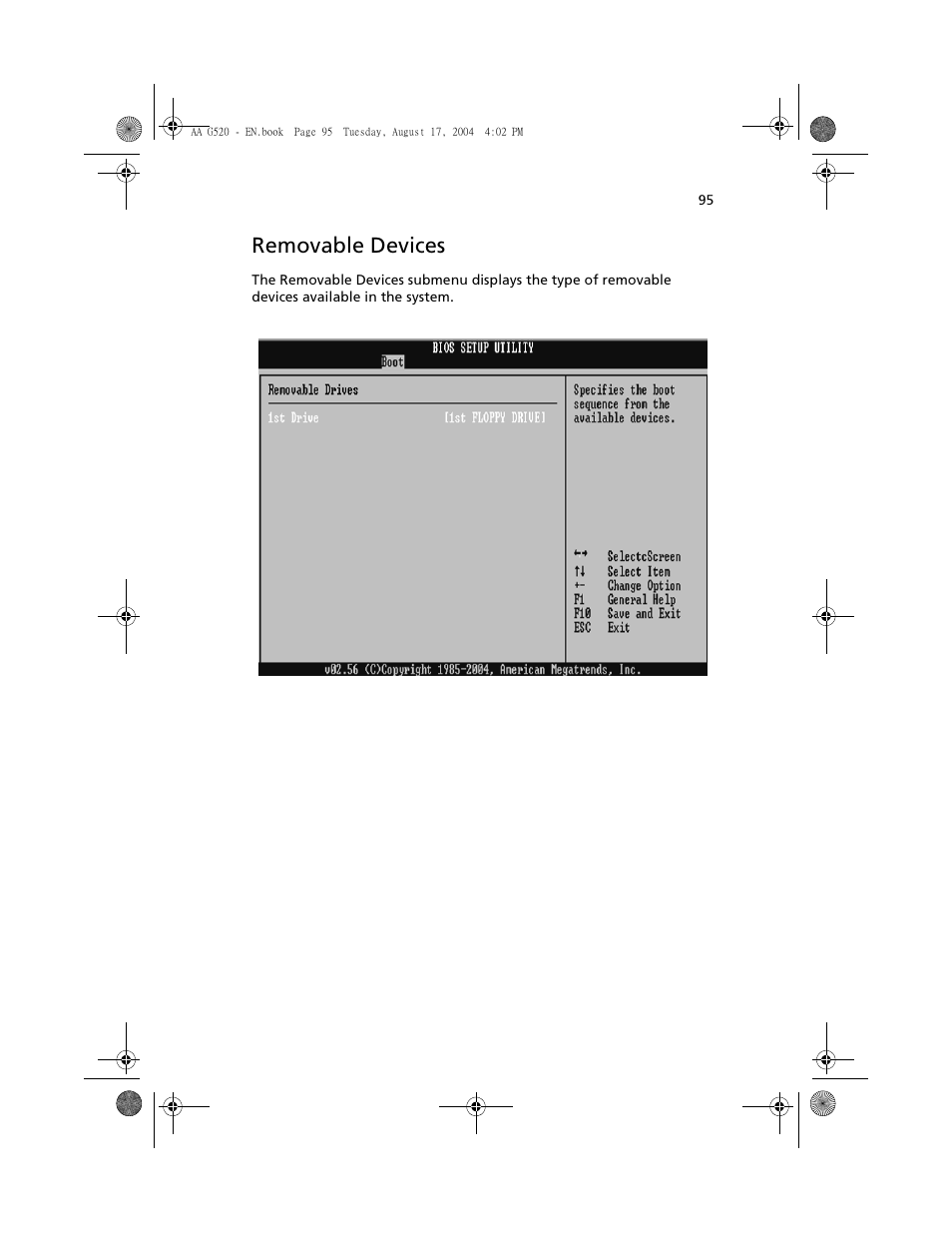 Removable devices | Acer Altos G520 User Manual | Page 105 / 186