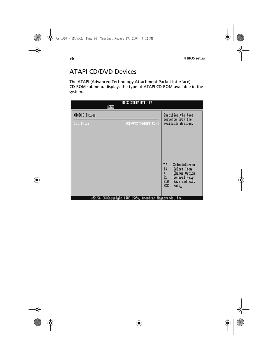 Atapi cd/dvd devices | Acer Altos G520 User Manual | Page 106 / 186