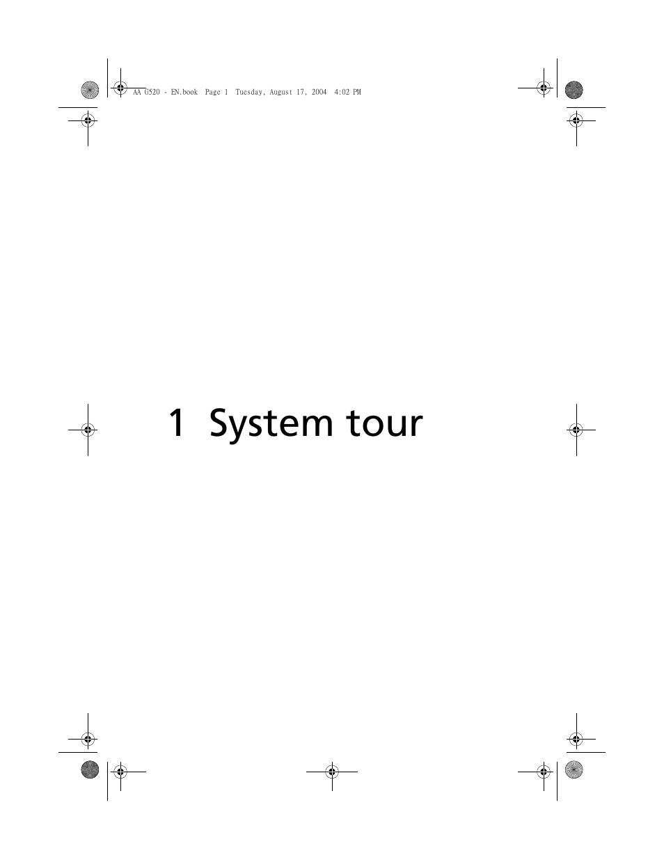 1 system tour | Acer Altos G520 User Manual | Page 11 / 186