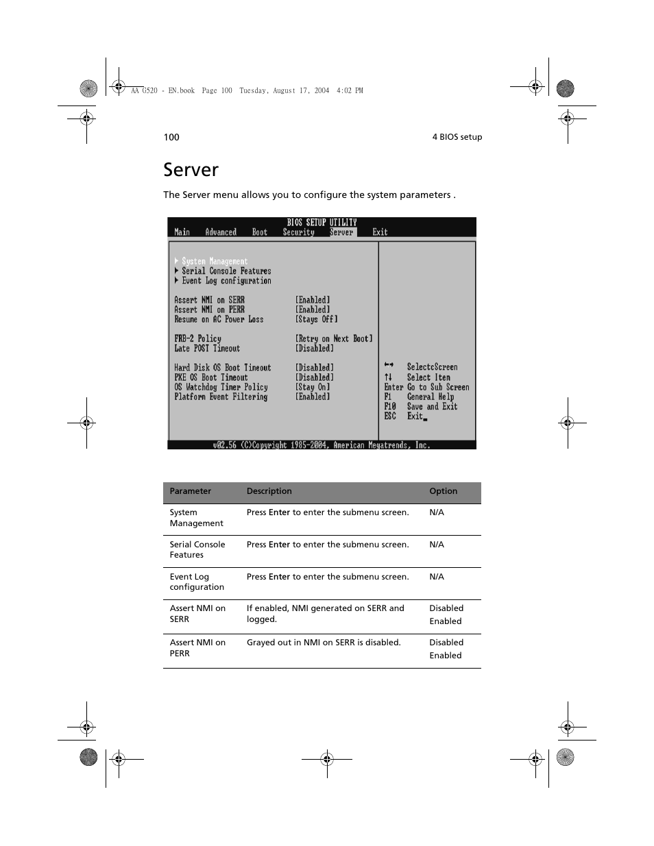 Server | Acer Altos G520 User Manual | Page 110 / 186