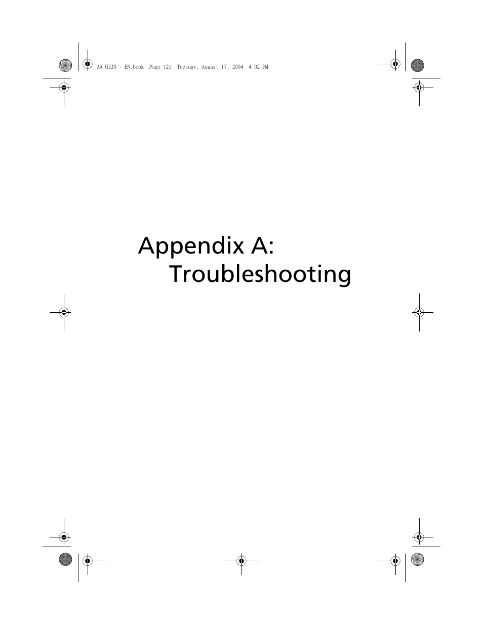 Appendix a: troubleshooting | Acer Altos G520 User Manual | Page 131 / 186