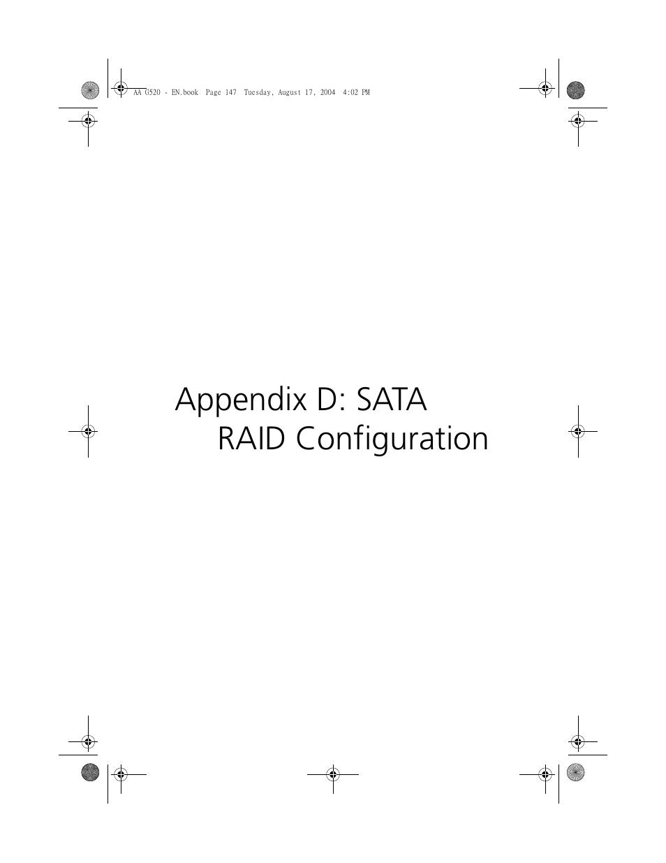 Appendix d: sata raid configuration | Acer Altos G520 User Manual | Page 157 / 186