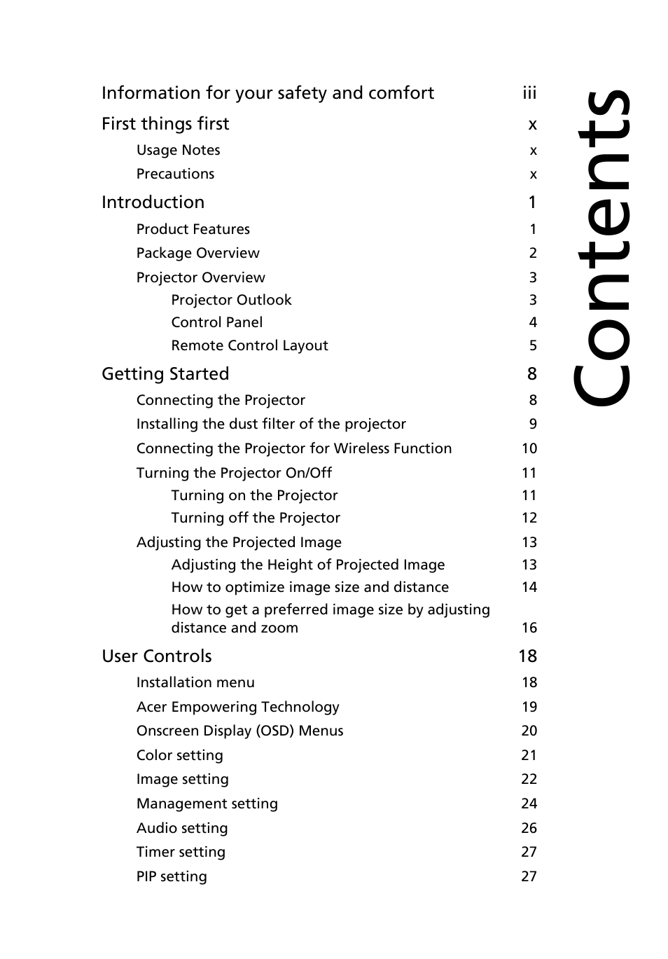 Acer P7290 User Manual | Page 11 / 62