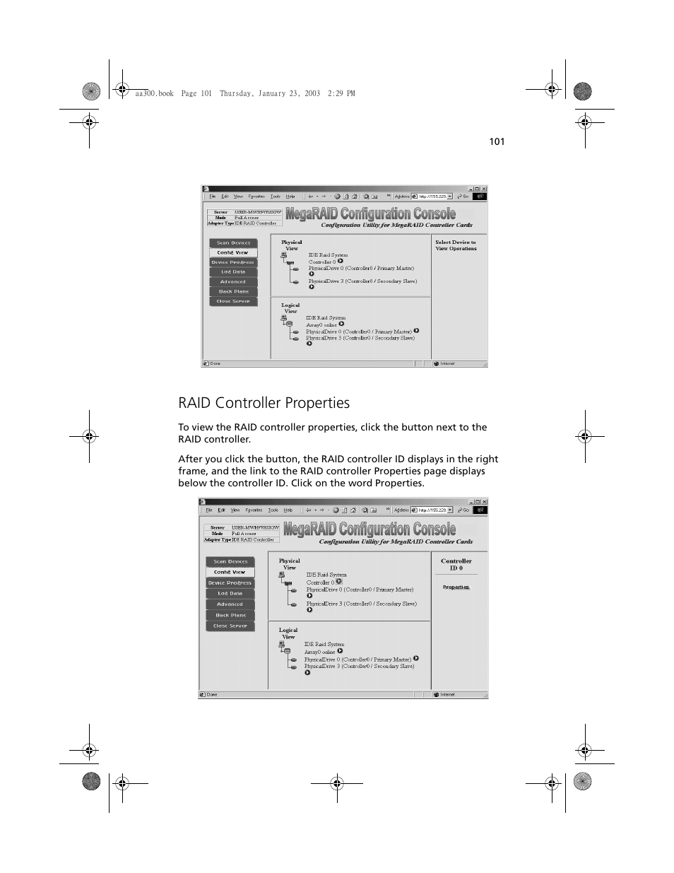 Raid controller properties | Acer Altos G301 User Manual | Page 113 / 160