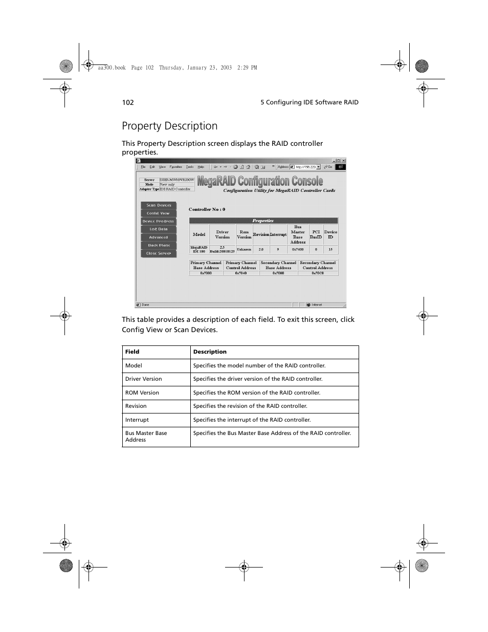 Property description | Acer Altos G301 User Manual | Page 114 / 160