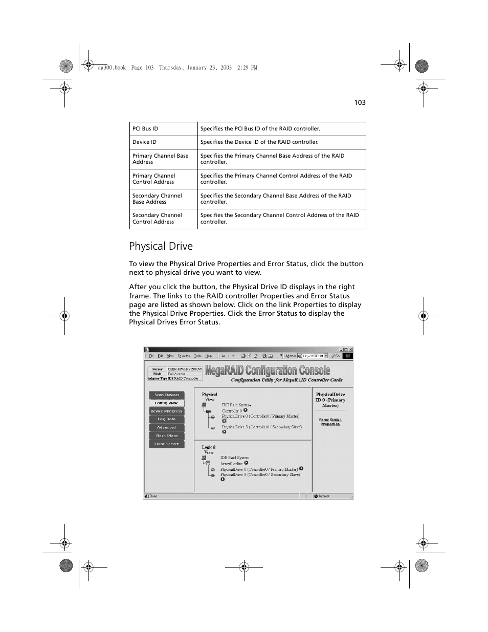 Physical drive | Acer Altos G301 User Manual | Page 115 / 160