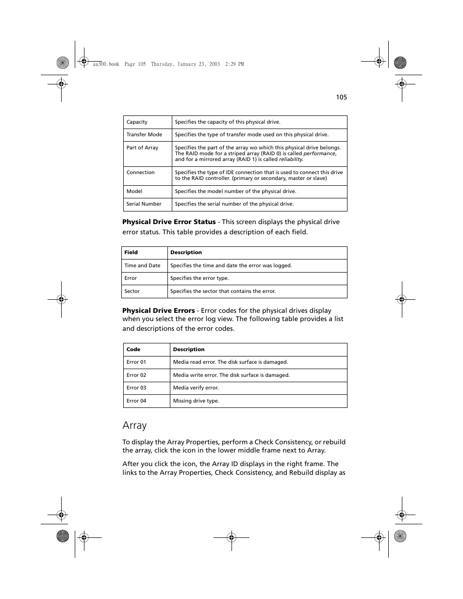 Array | Acer Altos G301 User Manual | Page 117 / 160