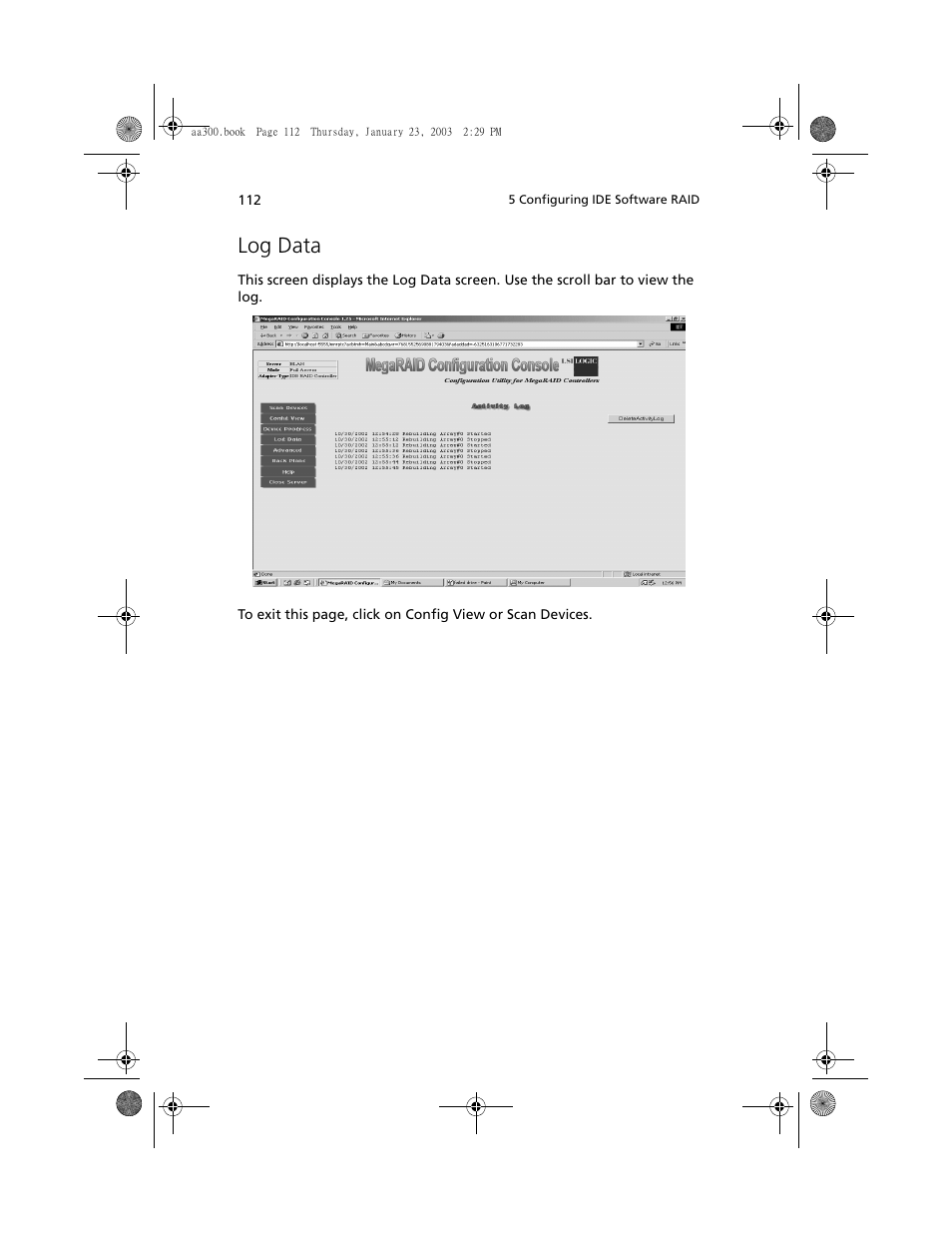 Log data | Acer Altos G301 User Manual | Page 124 / 160