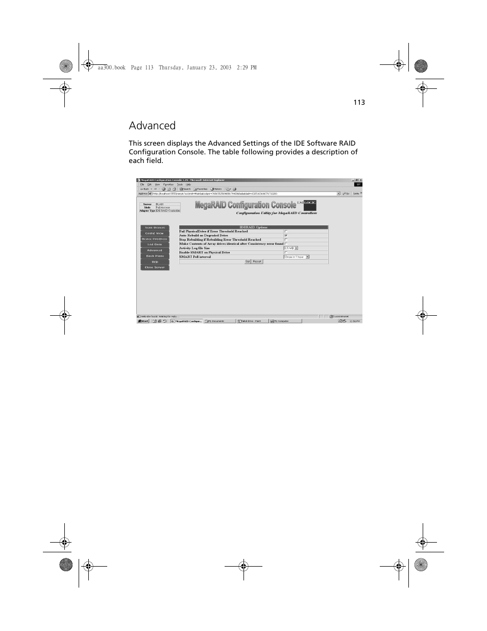 Advanced | Acer Altos G301 User Manual | Page 125 / 160
