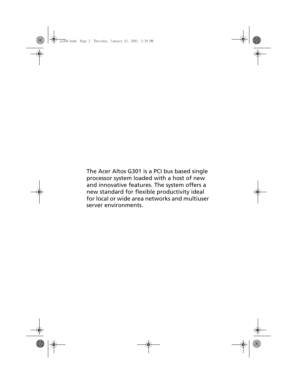 Acer Altos G301 User Manual | Page 14 / 160