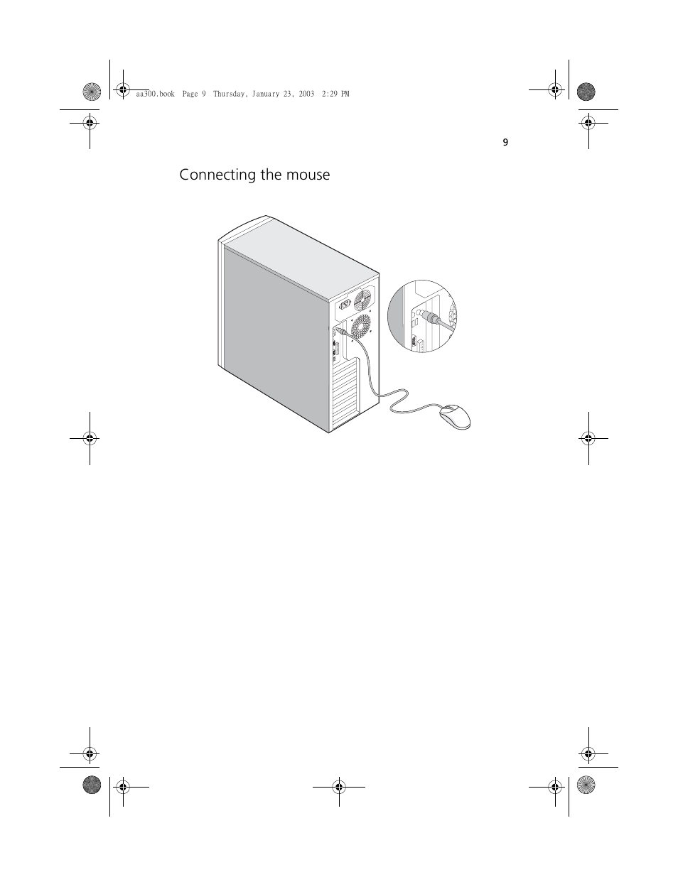 Connecting the mouse | Acer Altos G301 User Manual | Page 21 / 160