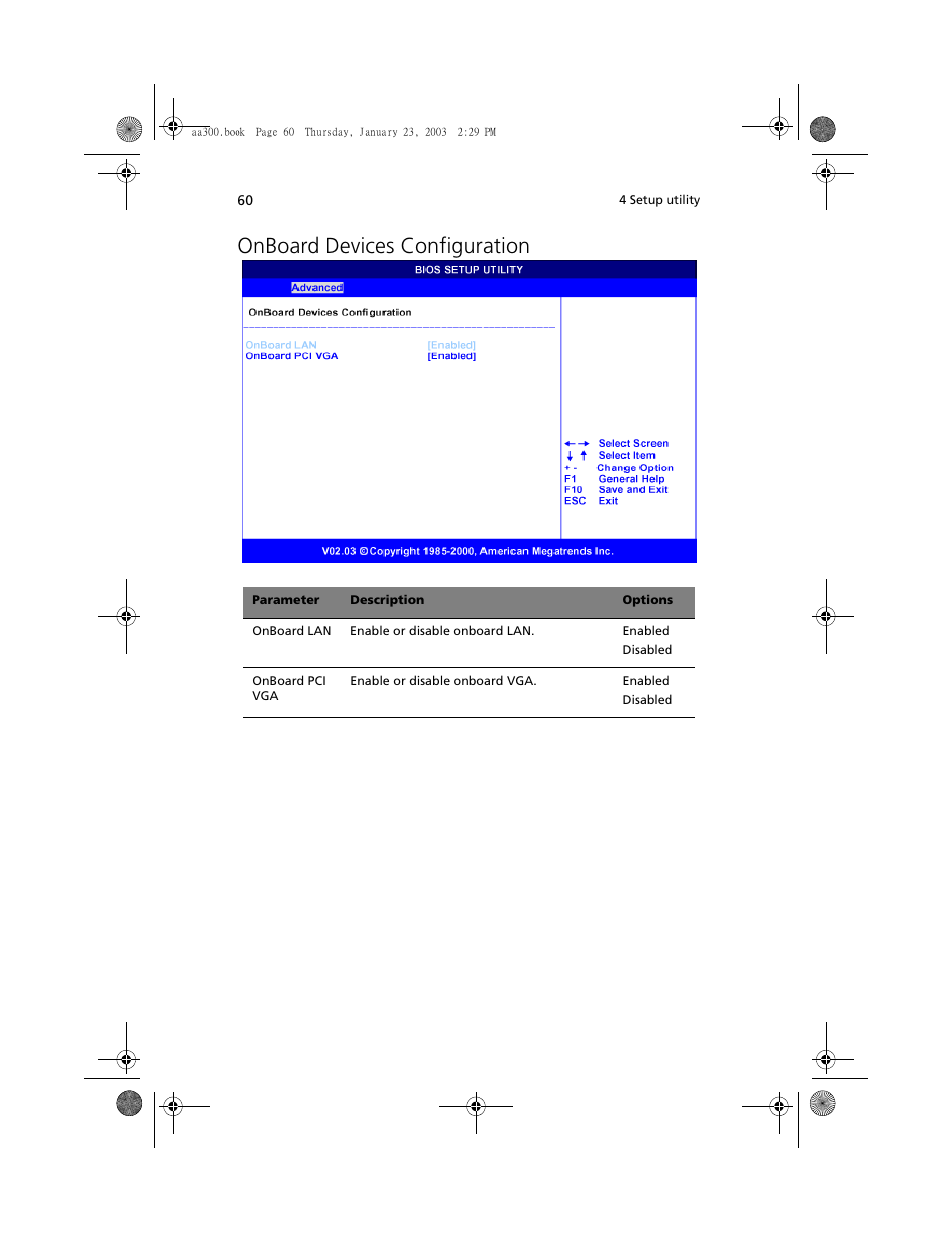 Onboard devices configuration | Acer Altos G301 User Manual | Page 72 / 160