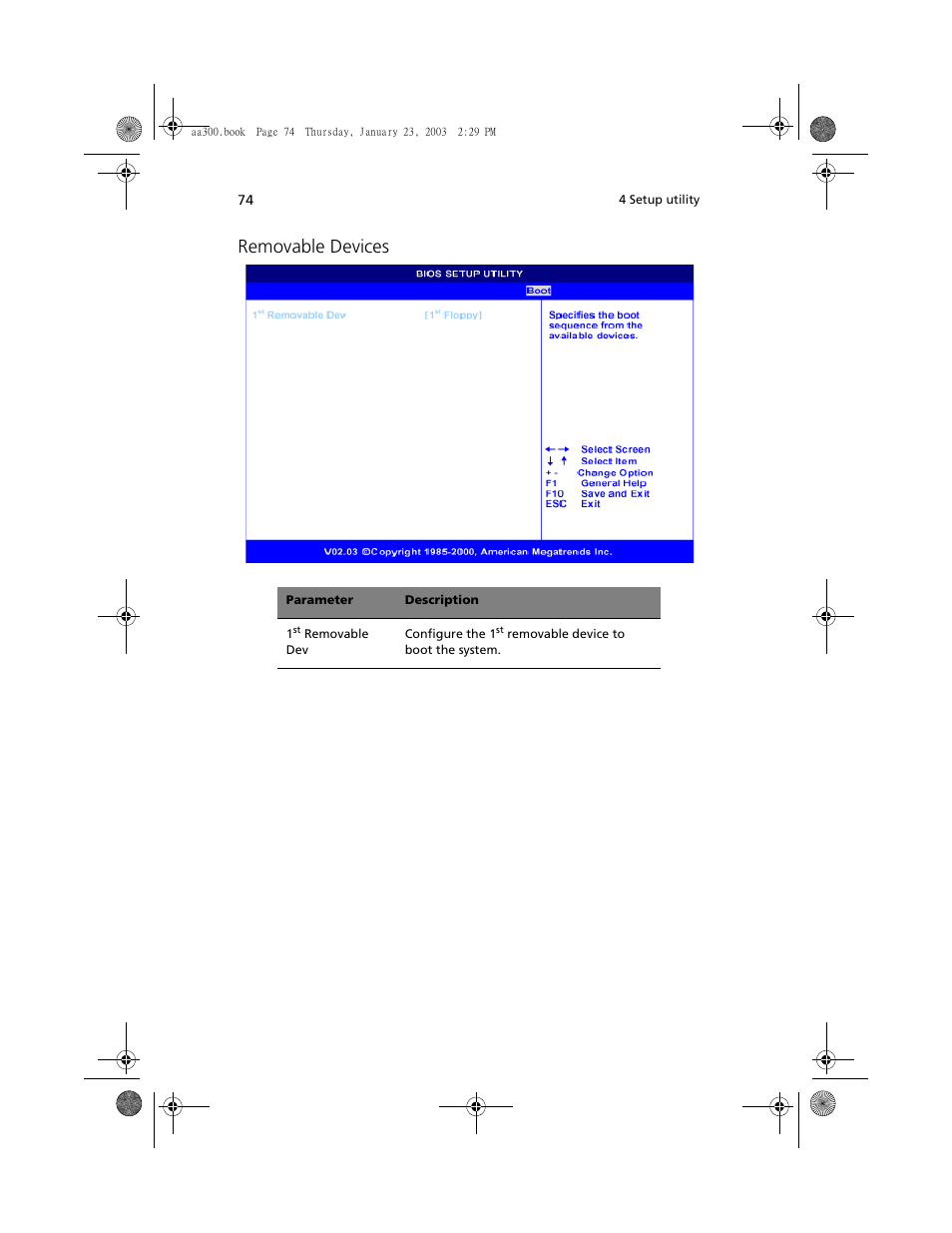 Removable devices | Acer Altos G301 User Manual | Page 86 / 160