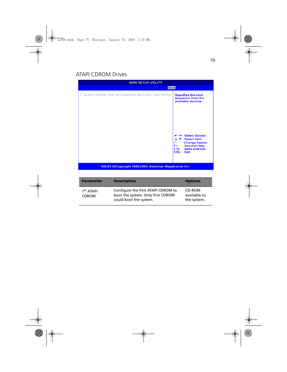 Atapi cdrom drives | Acer Altos G301 User Manual | Page 87 / 160