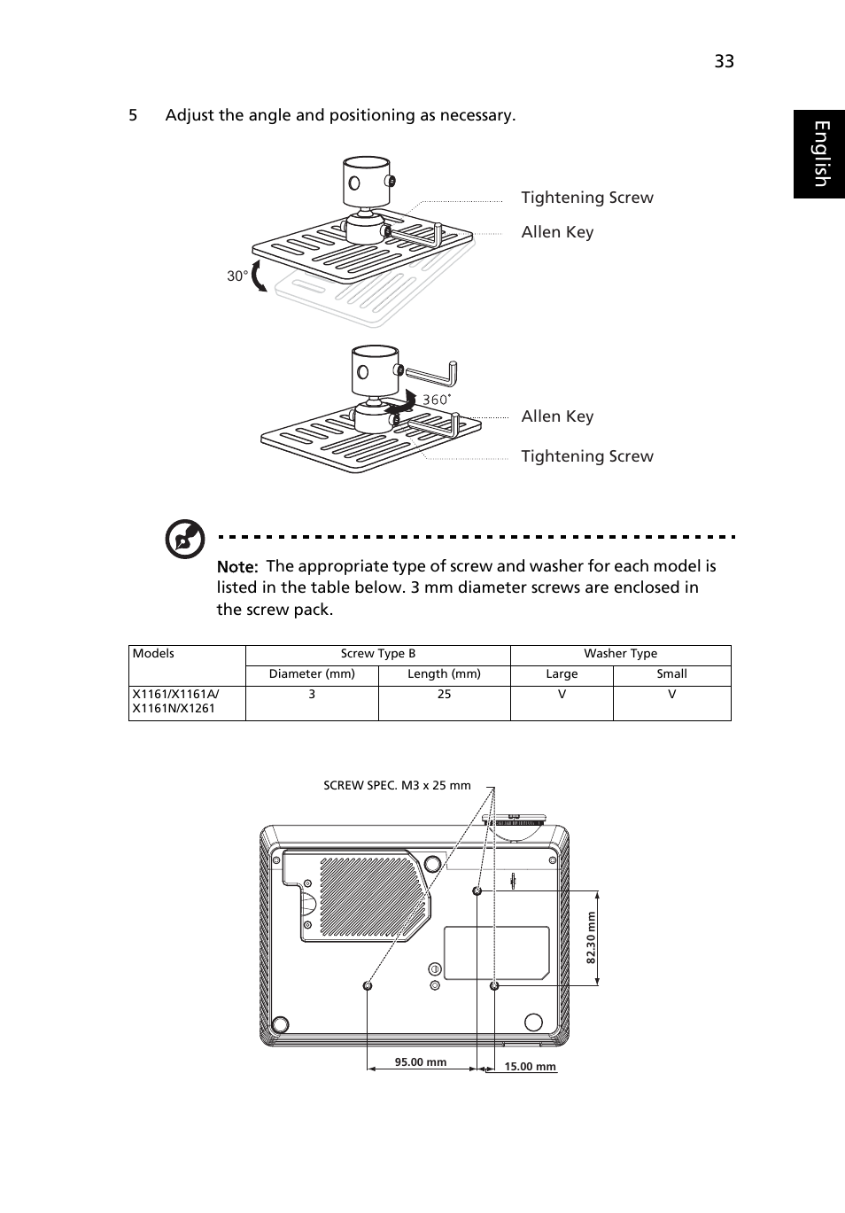 Eng lis h | Acer X1261 User Manual | Page 45 / 54