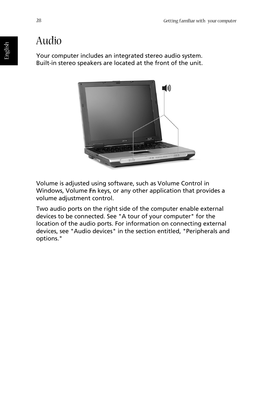 Audio | Acer Aspire 1670 User Manual | Page 38 / 118