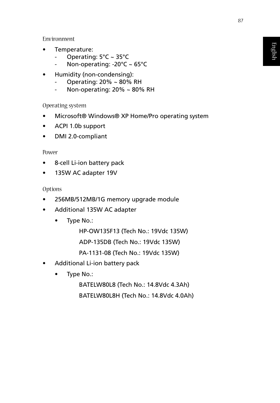 Acer Aspire 1670 User Manual | Page 97 / 118