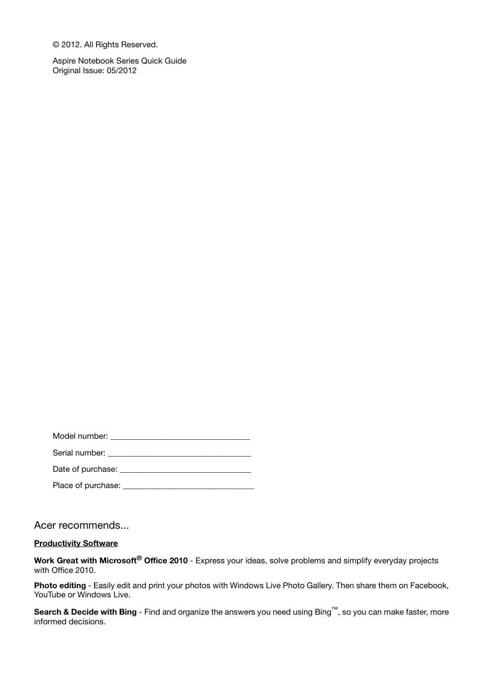 Acer recommends | Acer Aspire S5-391 User Manual | Page 2 / 11