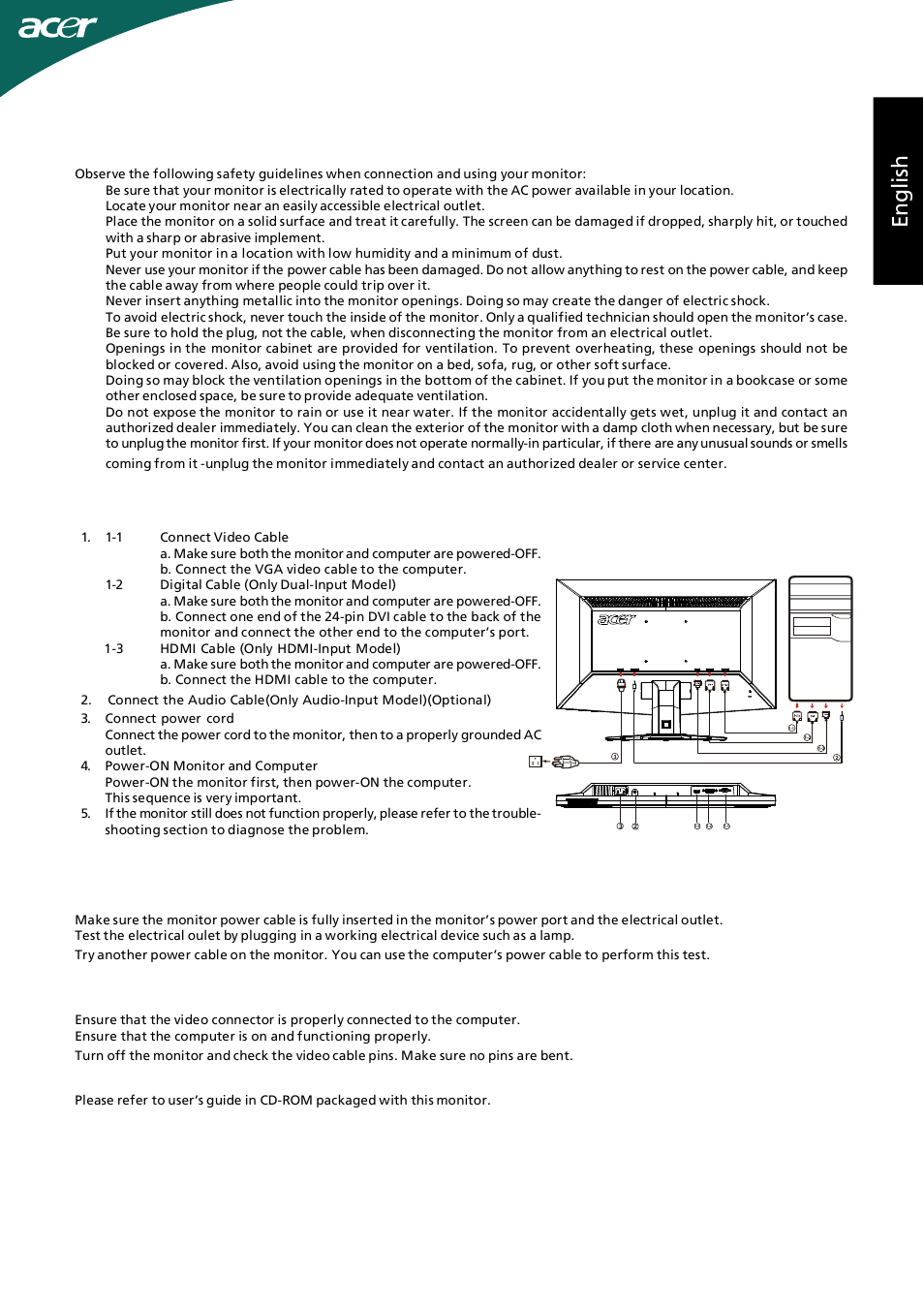 Acer GN245HQ User Manual | 2 pages