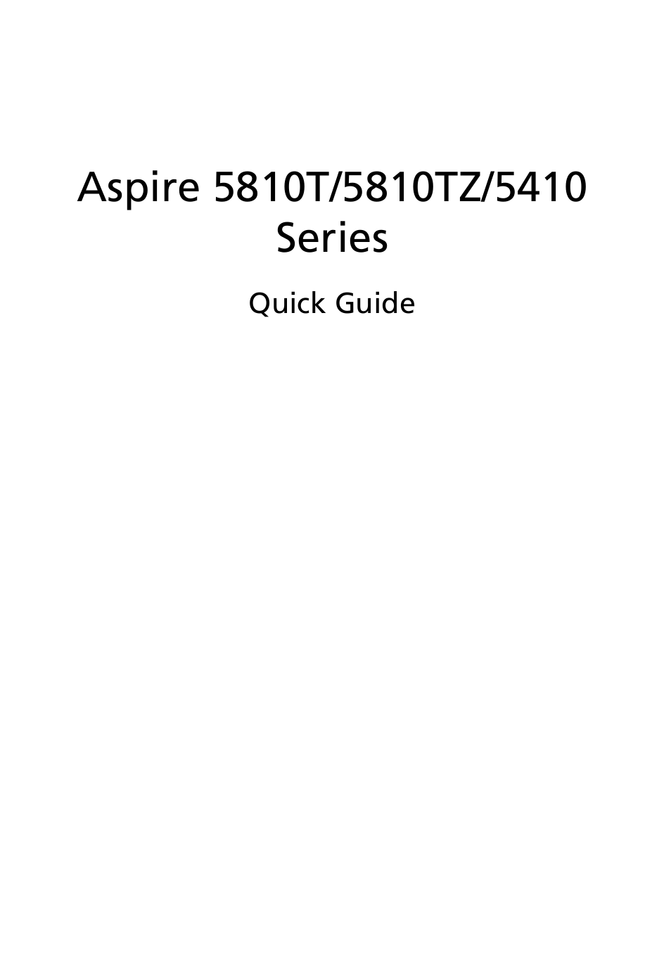 Acer Aspire 5810T User Manual | 13 pages