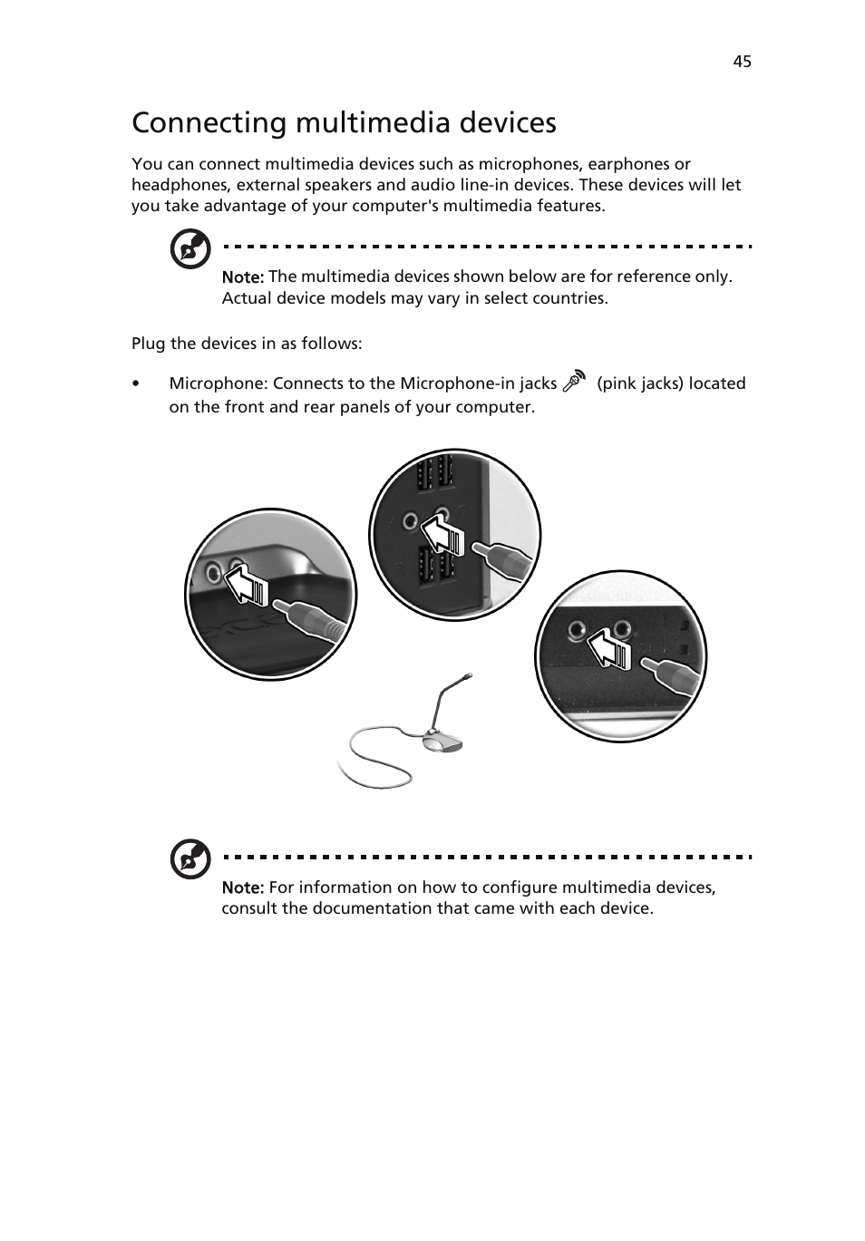 Connecting multimedia devices | Acer Veriton 6900Pro User Manual | Page 57 / 102