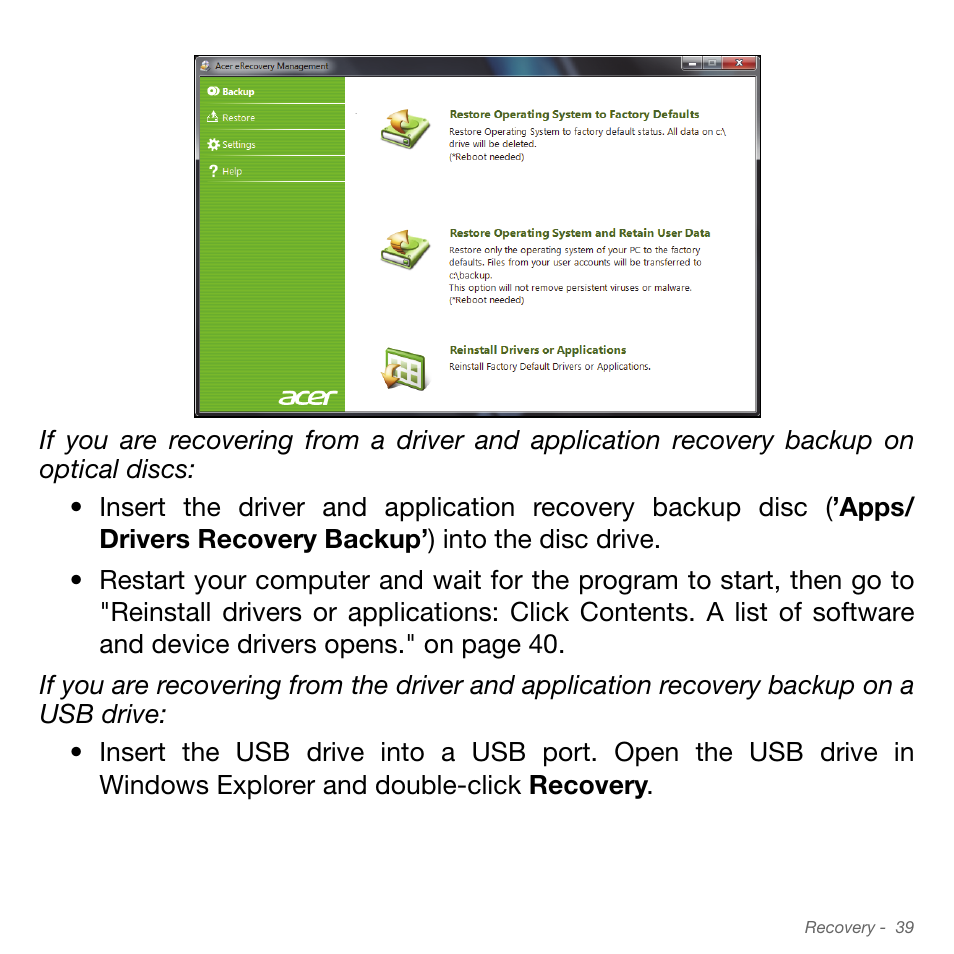 Acer Aspire S3-951 User Manual | Page 39 / 78