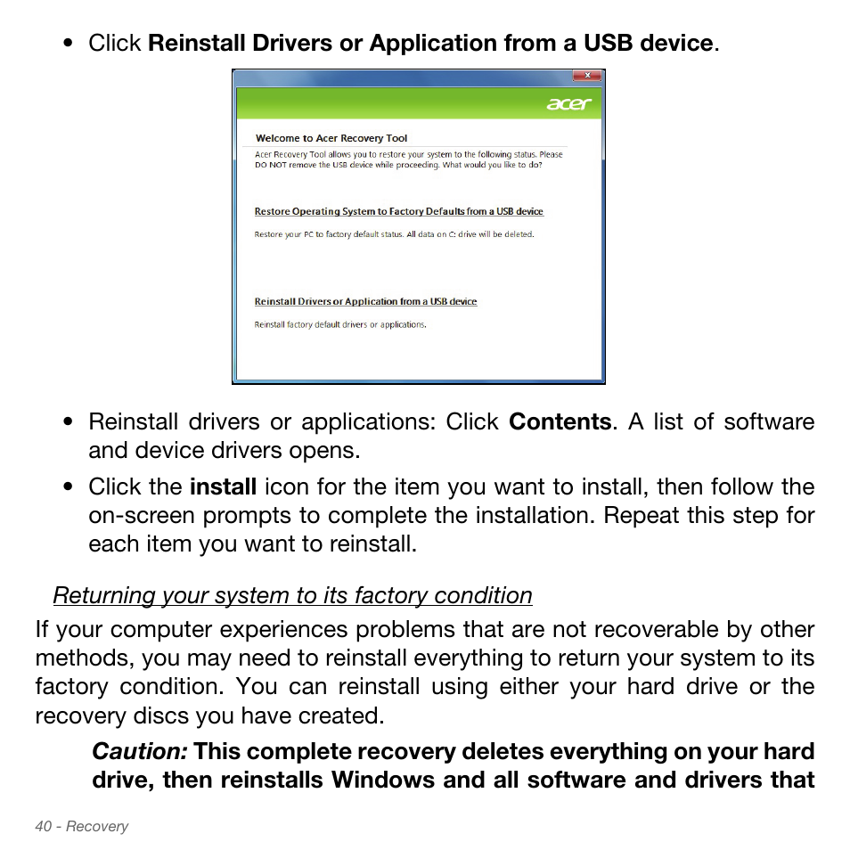 Acer Aspire S3-951 User Manual | Page 40 / 78