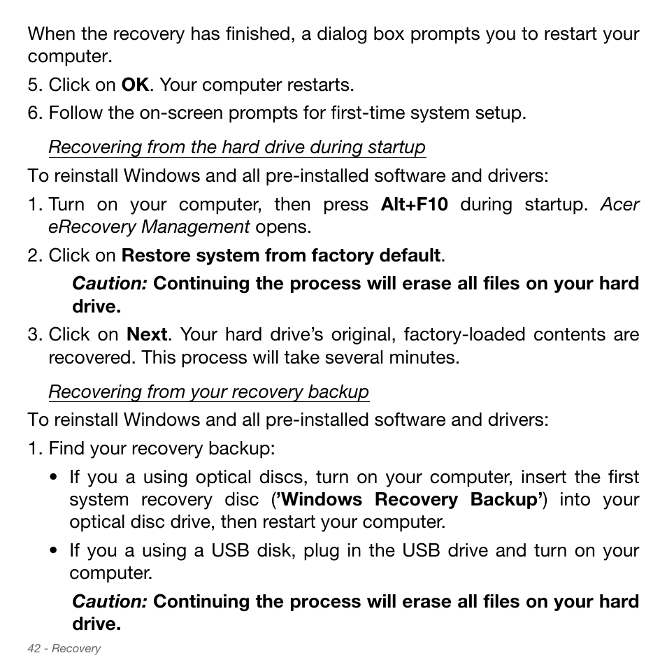 Acer Aspire S3-951 User Manual | Page 42 / 78