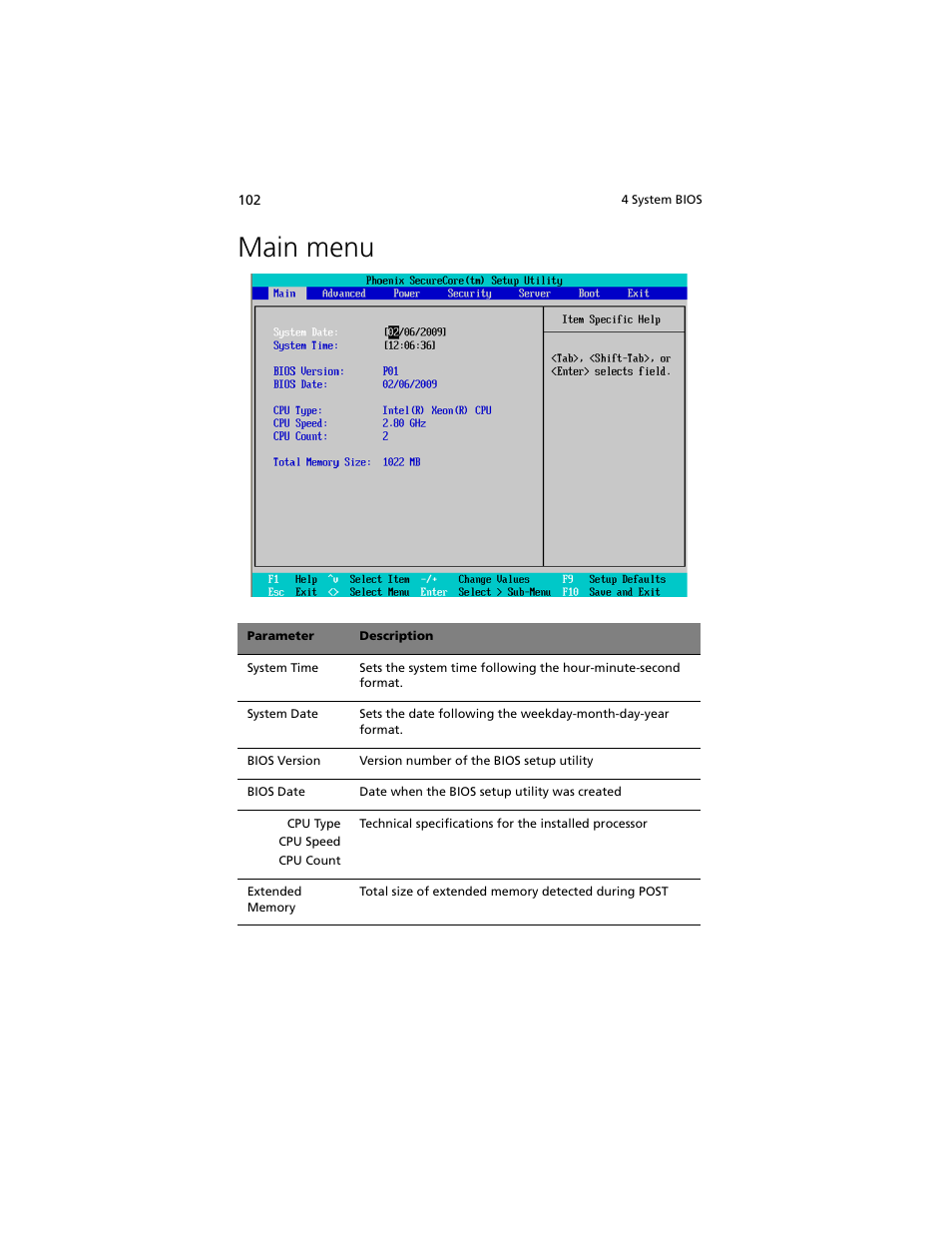 Main menu | Acer Altos G540 M2 User Manual | Page 110 / 221